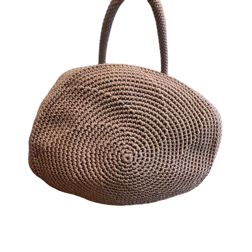 The Sak Taupe Woven Bucket Bag with Beaded Cinch Detail - Picture 3 of 6